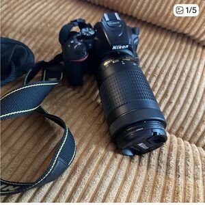 Nikon Black DSLR with Zoom Lens